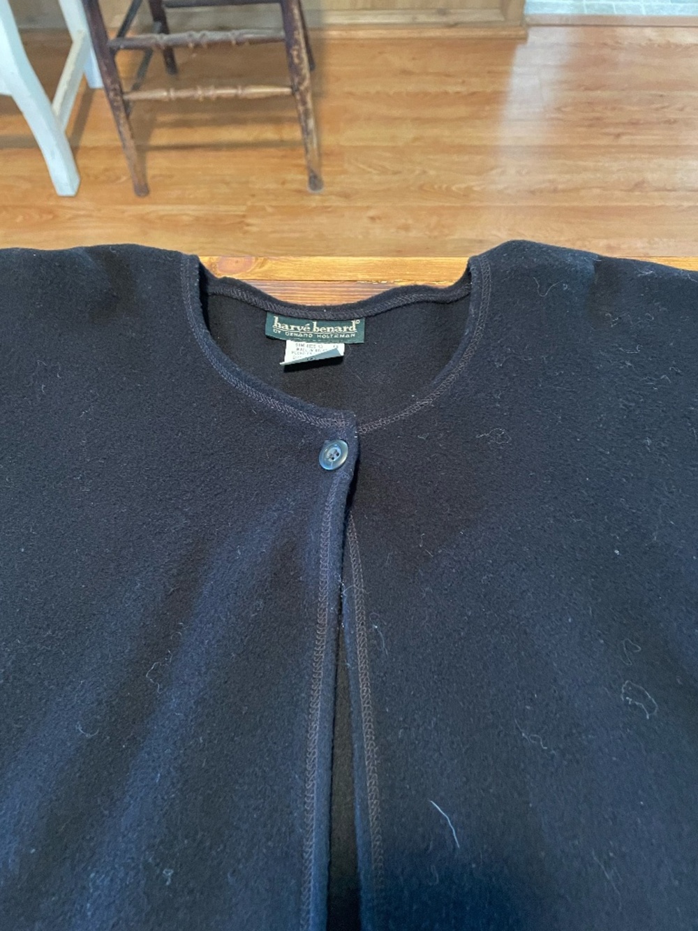 Harvé Benard Black Wool Coat